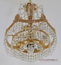 Urokliwy żyrandol kryształowy w stylu Swarovski. Lampy antyki.