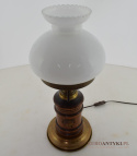 Duża rustykalna lampa stołowa z kloszem. Lampy retro.