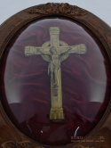 Muzealny obraz Jezus Chrystus pod owalnym szkłem. Antyki