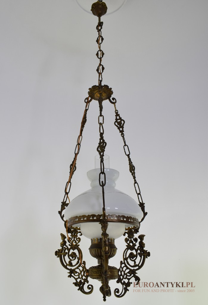 Rustykalna lampa sufitowa do wysokiego pokoju. Cottage lamps.