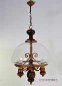 Rustykalna lampa szklany bąbel. Oświetlenie cottage rustyk.
