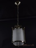 Srebrna lampa sufitowa szklany walec. Unikatowe oświetlenie.