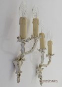 2 kremowe kinkiety w stylu barok, rokoko. Ekskluzywne lampy antyczne.