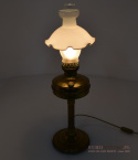 XL! DUŻA stara lampa naftowa L&B Marque Deposee. Lampa stołowa antyk.