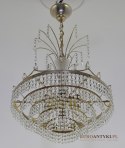 Retro żyrandol kryształowy z połowy ubiegłego wieku. Lampy antyki.