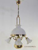 Rustykalna złota lampa sufitowa retro, vintage. Lampy antyki, cottagecore.