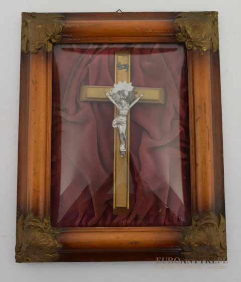 Obraz Jezusa Chrystusa pod szkłem owalnym z lat 1930.