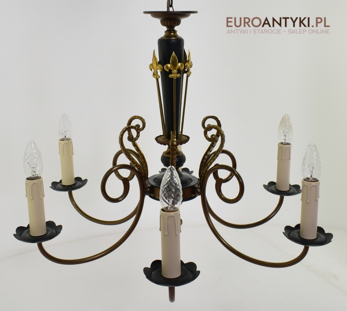 Starodawny żyrandol empire w pałacowym stylu. - EuroAntyki