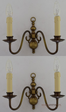 2 antyczne lampy ścienne w klimacie vintage. Muzealne oświetlenie.