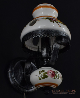 Ceramiczny rustykalny kinkiet w stylu góralskim - wiejskim.