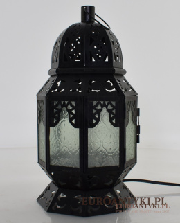 Retro lampka witrażowa na stolik w orientalnym stylu.