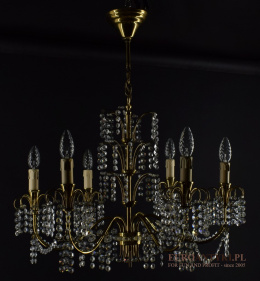 Vintage żyrandol kryształowy Swarovski - lampy antyczne pałacowe.