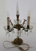 antyk lampa stołowa z kryształami