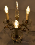 lampa stołowa z kryształami z antykwariatu