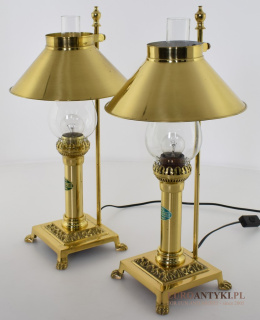 Oświetlenie vintage - mosiężne lampy stołowe Orient Express Paris-Istanbul.