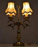 mosiężna lampa stołowa  retro