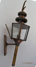 miedziana lampa latarnia na ścianę