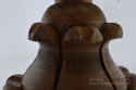 XL! Duża starodawna drewniana góralska lampa stołowa - ręcznie rzeźbiona