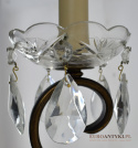 antyczne lampy ścienne z kryształami