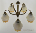 Starodawny żyrandol retro vintage z kloszami - lampy stylowe