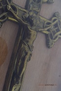 Antyk - Ekskluzywny Barokowy Krzyż w Drewnianej Ramie - Początek XX Wieku