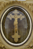 XL! Barkowy obraz Jezus Chrystus pod szkłem - antyki kościelne