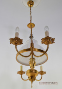 XXL! DUŻY antyczny żyrandol salonowy z połowy XX wieku - vintage lampy