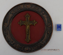 Antyk Talerz Dekoracyjny z Ukrzyżowanym Jezusem Chrystusem INRI – Muzealna Jakość i Duch Historii