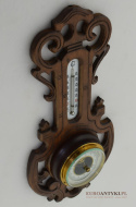 Secesyjna stacja pogody - barometr i termometr z Francji, oryginalne Art Nouveau z lat 1900