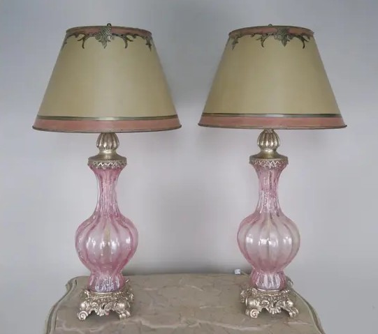Stare lampy ze szkłem Murano