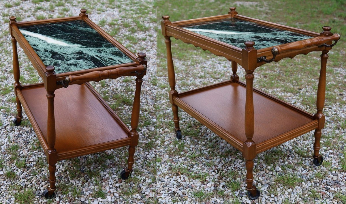 Stoliczek pomocniczy na kółkach w stylu retro